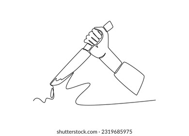 Concepto continuo de una línea de actividad criminal. Ilustración gráfica vectorial de diseño de líneas simples.