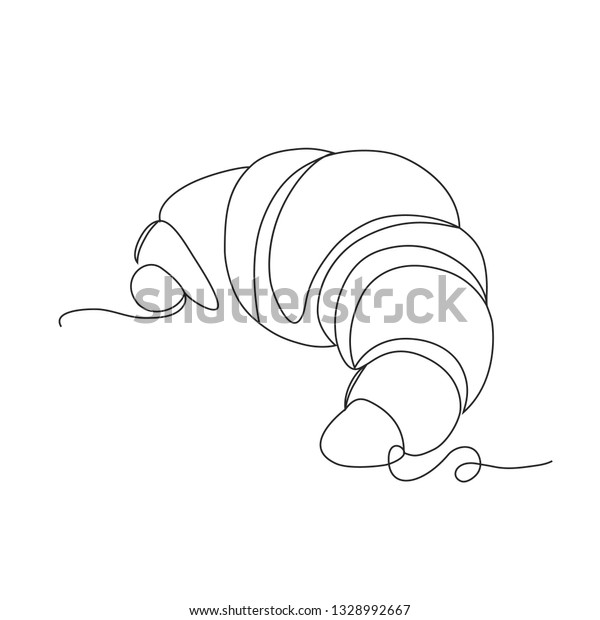 Image Vectorielle De Stock De Dessin Continu D Une Ligne Boulangerie D Icones 1328992667