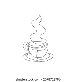 Dibujo continuo de una línea de la taza de café. Ilustración del vector