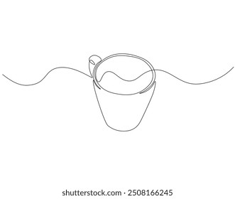 Dibujo continuo de una línea de taza de café. Una línea de dibujo ilustración de taza de café caliente. Concepto de arte de línea del día internacional del café.