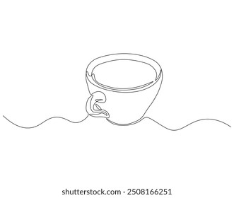 Dibujo continuo de una línea de taza de café. Una línea de dibujo ilustración de taza de café caliente. Concepto de arte de línea del día internacional del café.