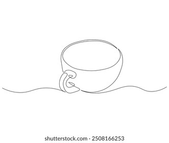 Dibujo continuo de una línea de taza de café. Una línea de dibujo ilustración de taza de café caliente. Concepto de arte de línea del día internacional del café.