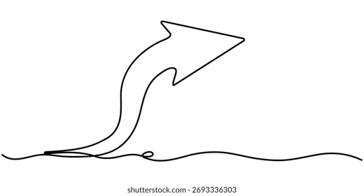  contínua uma linha desenhando seta curva, apontando design esboço ilustração vetor, isolado no fundo branco. 