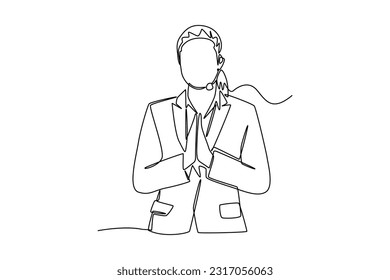 Concepto continuo de servicio al cliente de un plano de línea. Ilustración gráfica vectorial de diseño de líneas simples.