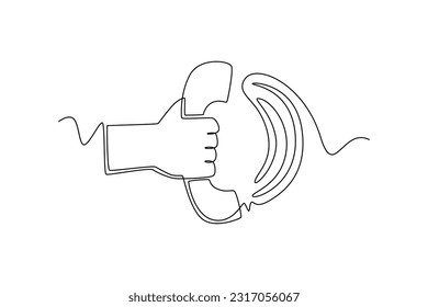 Continuous one line drawing customer service concept. Single line draw design vector graphic illustration.