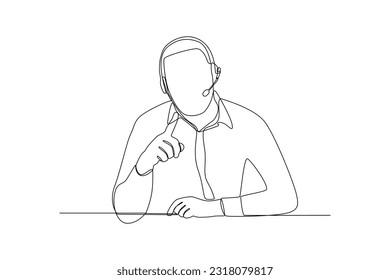 Continuous one line drawing customer service concept. Single line draw design vector graphic illustration.