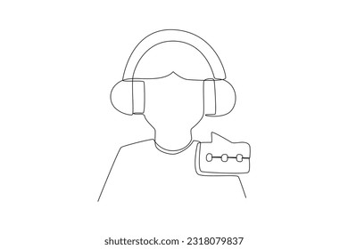 Continuous one line drawing customer service concept. Single line draw design vector graphic illustration.