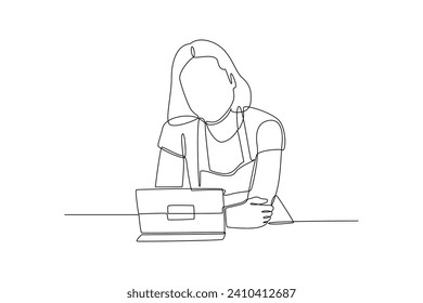 Continuous one line drawing Customers paying at checkout and cashier counters concept. Doodle vector illustration.
