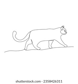 Kontinuierliche Zeichnung einer Linie süße Katze aus der Linie Vektorgrafik minimalistisches Design