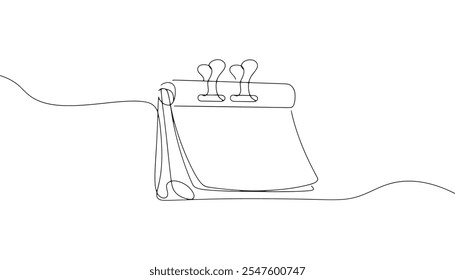 Dibujo continuo de una línea del calendario de escritorio  