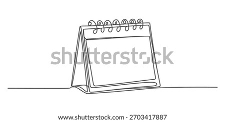 Continuous one line drawing of a desk calendar. minimalism concept of time management, scheduling appointments, and important dates illustration