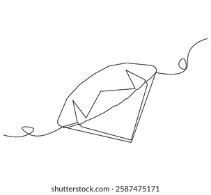 Continuous one line drawing of Diamond. Single line drawing illustration of diamond gemston. Brilliant concept vector art. Doodle line illustration.