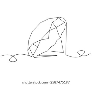 Continuous one line drawing of Diamond. Single line drawing illustration of diamond gemston. Brilliant concept vector art. Doodle line illustration.