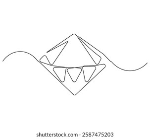 Continuous one line drawing of Diamond. Single line drawing illustration of diamond gemston. Brilliant concept vector art. Doodle line illustration.