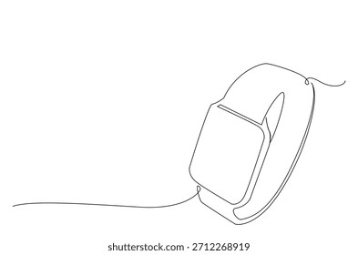 Dibujo continuo de una línea de reloj de pulsera digital o reloj inteligente. Ilustración de arte de una sola línea.