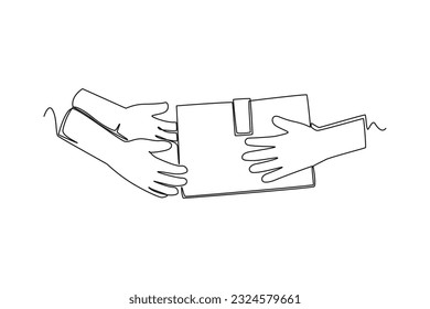 Distribución continua del dibujo de una línea y concepto logístico. Ilustración gráfica vectorial de diseño de líneas simples.
