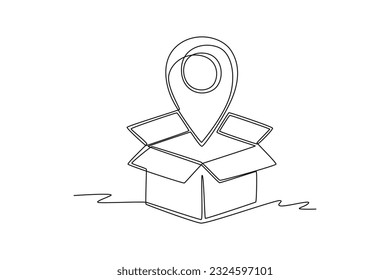 Continuous one line drawing distribution and logistic concept. Single line draw design vector graphic illustration.