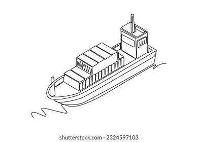 Continuous one line drawing distribution and logistic concept. Single line draw design vector graphic illustration.