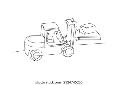Continuous one line drawing distribution and logistic concept. Single line draw design vector graphic illustration.