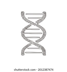 Kontinuierlich eine Zeile zeichnen DNA-Symbole. Biogene-Modell Bio-Code genetische Molekül medizinische Symbole. Strukturmolekül, Chromosom. Schwenken Sie den Curl-Stil. Vektorgrafik-Illustration mit Einzelzeilenzeichnung