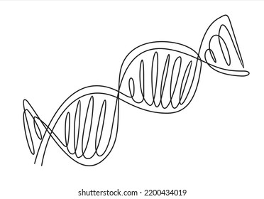 Continuous One Line Drawing Of DNA