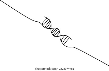 Continuous one line drawing of DNA