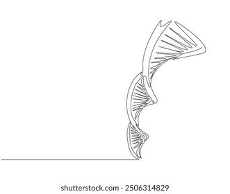 Continuous one line drawing of DNA. Single line drawing illustration of rhino DNA. National science day concept line art. Editable outline