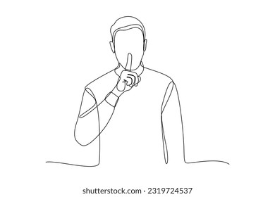 Continuous one line drawing Do not be noisy concept. Single line draw design vector graphic illustration.