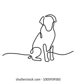 Continuous One Line Drawing Of A Dog