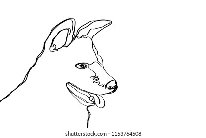 continuous one line drawing of dog  vector eps.10