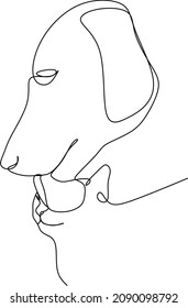 Continuous one line drawing. dog and cat logo. Black and white vector illustration.