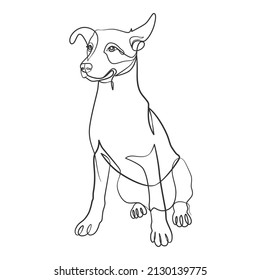 Continuous one line drawing of a dog. Dog one line drawing minimalist style