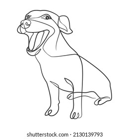 Continuous one line drawing of a dog. Dog one line drawing minimalist style