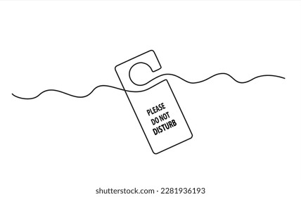 Continuous one line drawing of door hanger hotel "Do not disturb". 