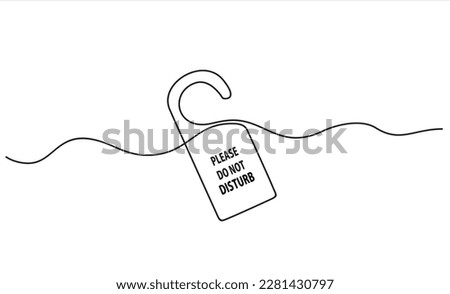 Continuous one line drawing of door hanger hotel "Do not disturb". 