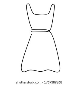 continuous one line drawing of a dress gawn. Vector illustration