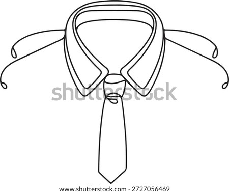 Continuous One Line Drawing of a Dress Shirt and Necktie