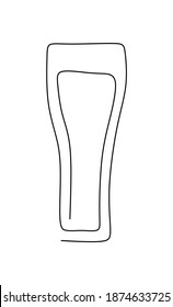 Continuous one line drawing a drinking weizen  glass