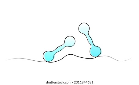 continuous one line drawing of a dumbbell