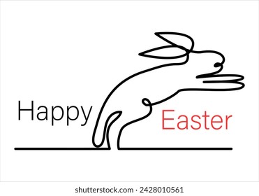 Continuous one line drawing of easter monday out line vector art illustration 