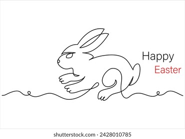 Continuous one line drawing of easter monday out line vector art illustration 