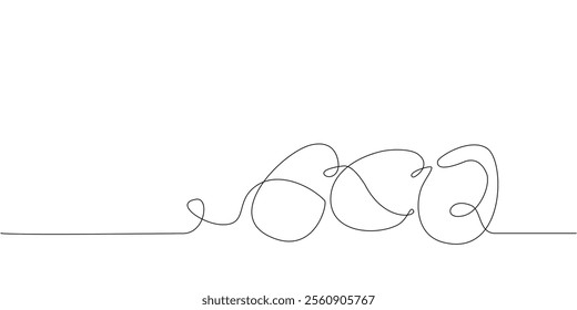 Continuous one line drawing of Easter eggs. Silhouette of eggs in simple linear style for spring design greeting card and web banner.