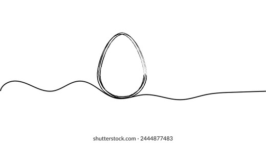 Continuous one line drawing of egg with abstract shape. Vector illustration design element for Easter holidays. easter egg line art style vector eps 5.