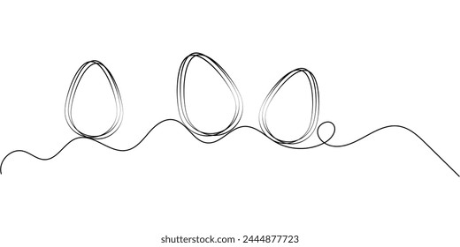 Continuous one line drawing of egg with abstract shape. Vector illustration design element for Easter holidays. easter egg line art style vector eps file 8.