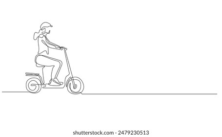 continuous one line drawing of an electric bicycle.one line drawing of a woman riding an electric bicycle.
environmentally friendly vehicles. modern transportation technology