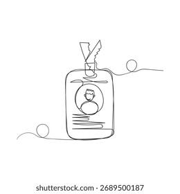 Ilustración continua de tarjeta de Identificación de empleado de dibujo de una línea. ID de Vector de una línea de dibujo de línea de coche tarjeta de Identificación de empleado dibujo de línea continua Identificación de empleado