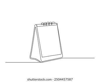 Continuous one line drawing of empty loose-leaf calendar. Calendar single line vector illustration. Editable line vector.