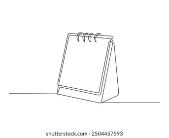 Continuous one line drawing of empty loose-leaf calendar. Calendar single line vector illustration. Editable line vector.