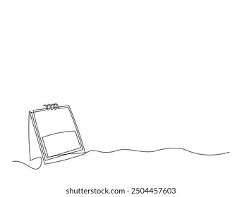 Continuous one line drawing of empty loose-leaf calendar. Calendar single line vector illustration. Editable line vector.