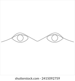 Continuous one line drawing of eye line art drawing vector illustration
